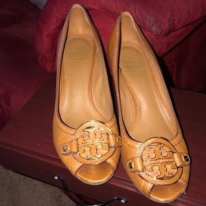 Tory Burch peep toe wedge